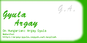 gyula argay business card
